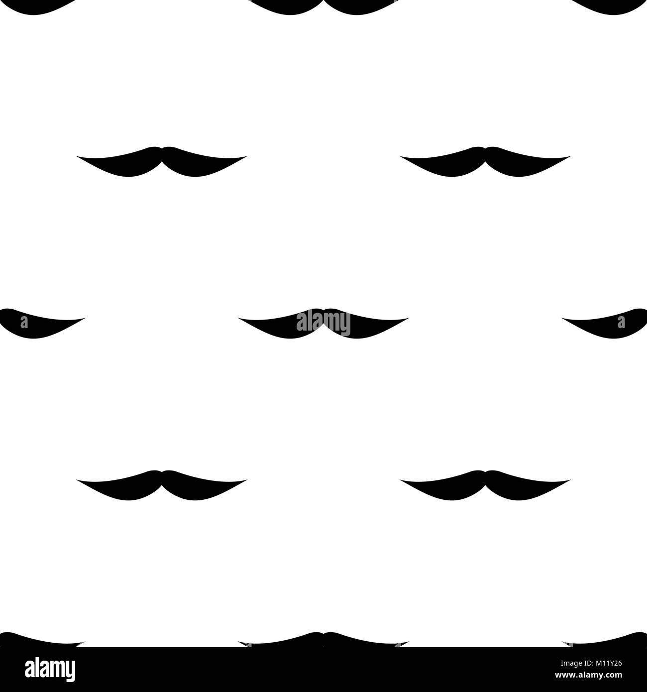 Arrière-plan transparent, moustache sur fond blanc. Illustration de Vecteur