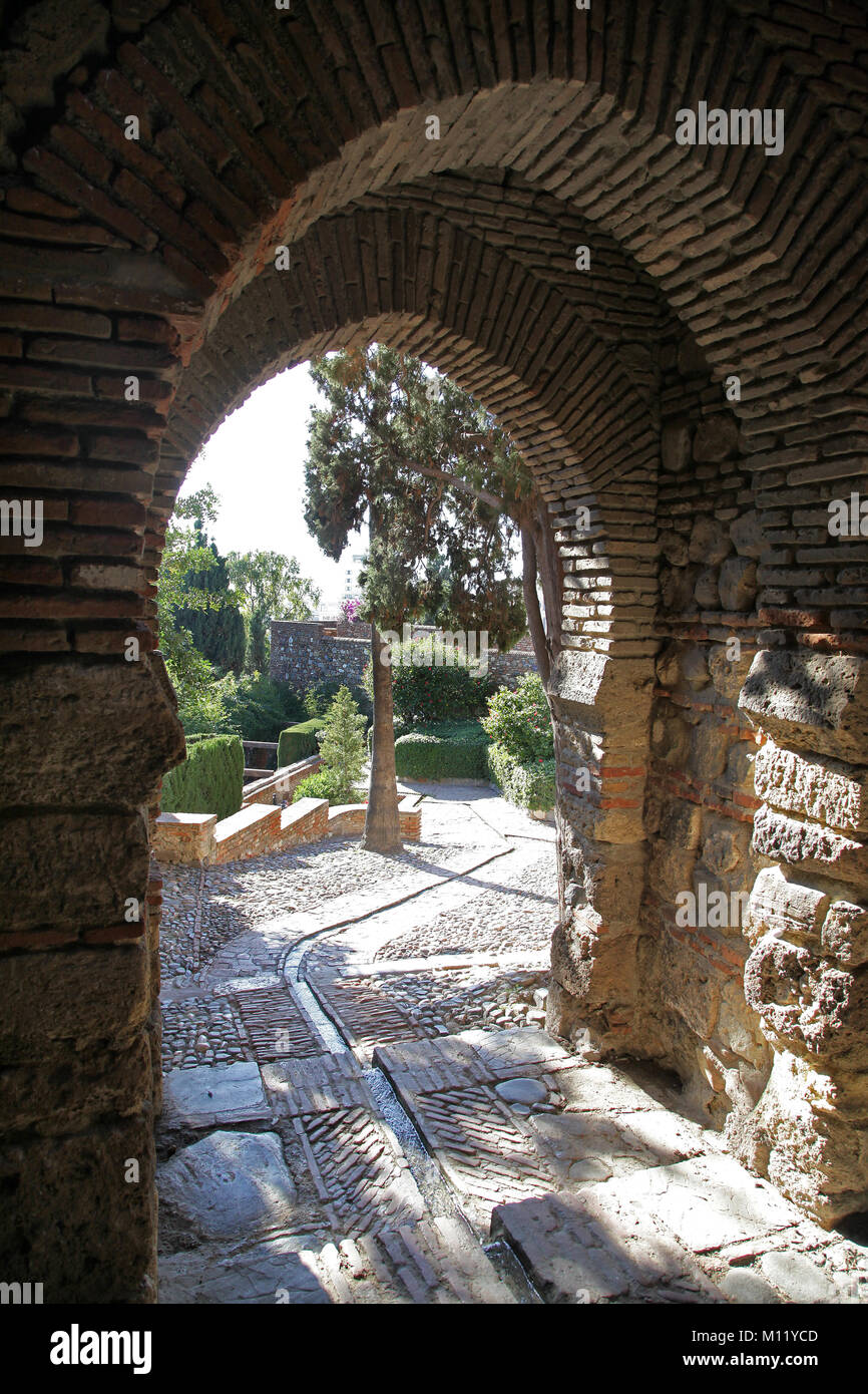 L'Alcazaba Malaga, Espagne.Construit par la dynastie des Hammudid au début du 11e siècle Banque D'Images