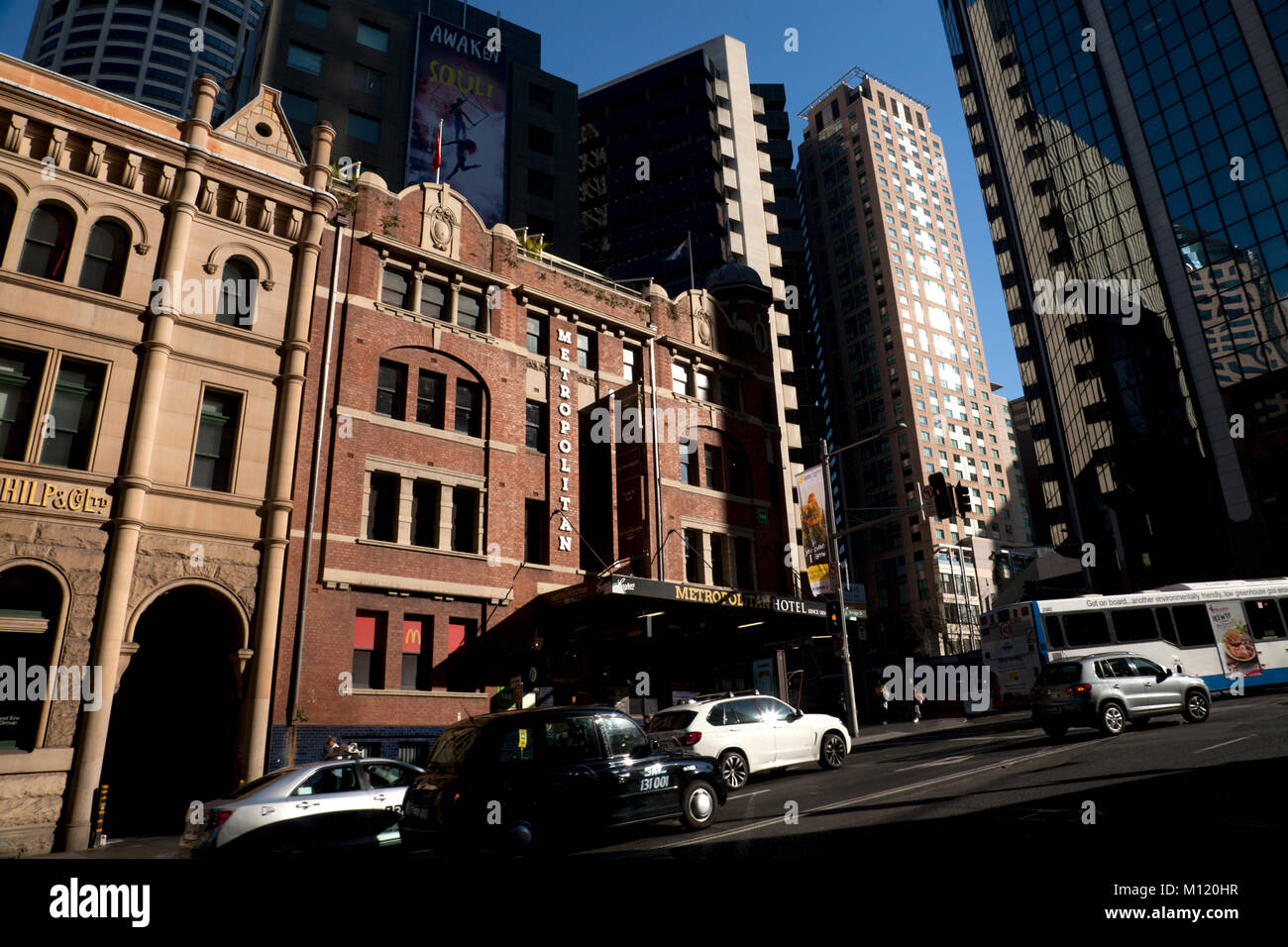 Metropolitan Hotel & burns philip building Bridge Street Sydney Central Business District New South Wales australie Banque D'Images