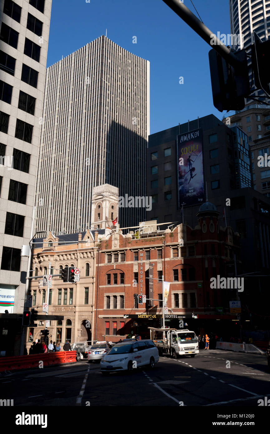 Metropolitan Hotel & burns philip building Bridge Street Sydney Central Business District New South Wales australie Banque D'Images