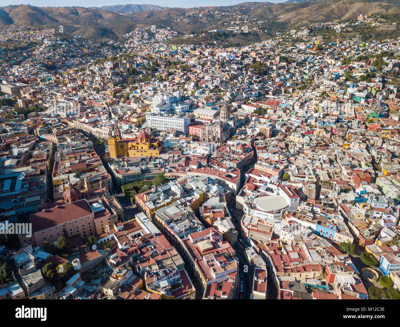 Vue aérienne de Guanajuato, Mexique Banque D'Images