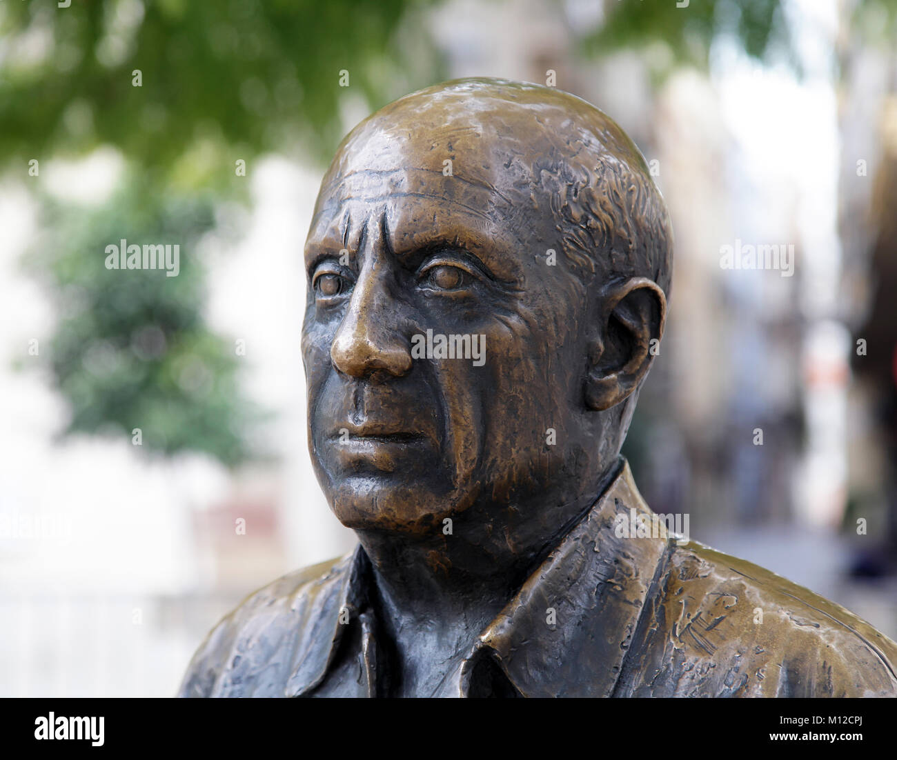 Pablo Picasso Statue.faite par le sculpteur Francisco Lopez Hernandez dans la Plaza de la Merced Malaga Espagne Banque D'Images