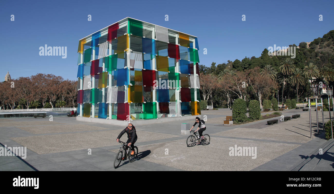 Le Centre Pompidou Musée d'art contemporain de Malaga Andalousie, Espagne Banque D'Images