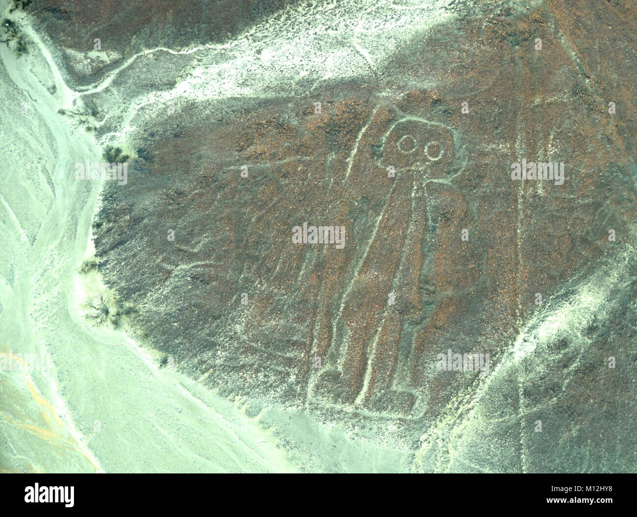 Les lignes de Nazca au Pérou, ici vous pouvez voir l'Astronaute Banque D'Images