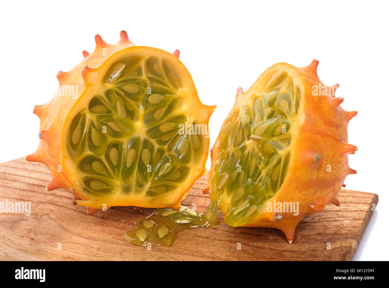 Cucumis metuliferus in front of white background Banque D'Images