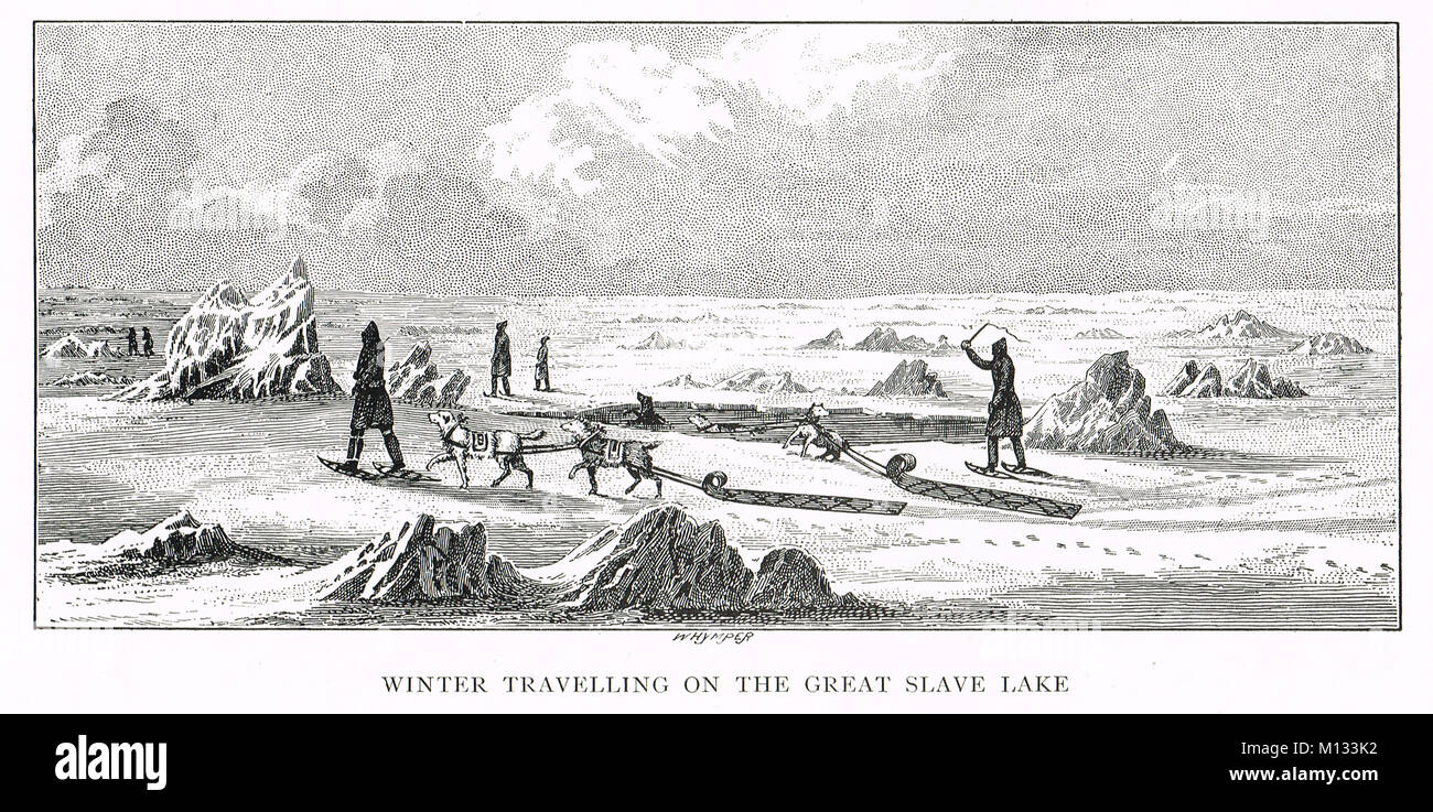 Voyage d'hiver, le Grand lac des Esclaves, Coppermine expédition de 1819-22 Banque D'Images