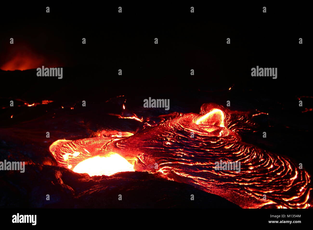 La lave s'écoule sur la Big Island, Hawaii volcano Kilauea Banque D'Images