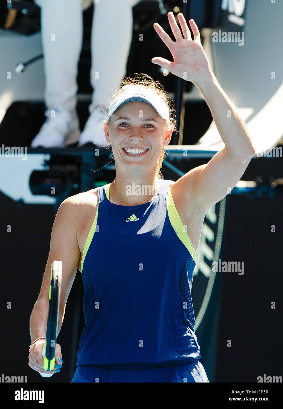 Melbourne, Australie, le 26 janvier 2018 : la joueuse de tennis danoise Caroline Wozniacki en action au cours de sa demi-finale l'Open d'Australie 2018 à Melbourne Park. Crédit : Frank Molter/Alamy Live News Banque D'Images