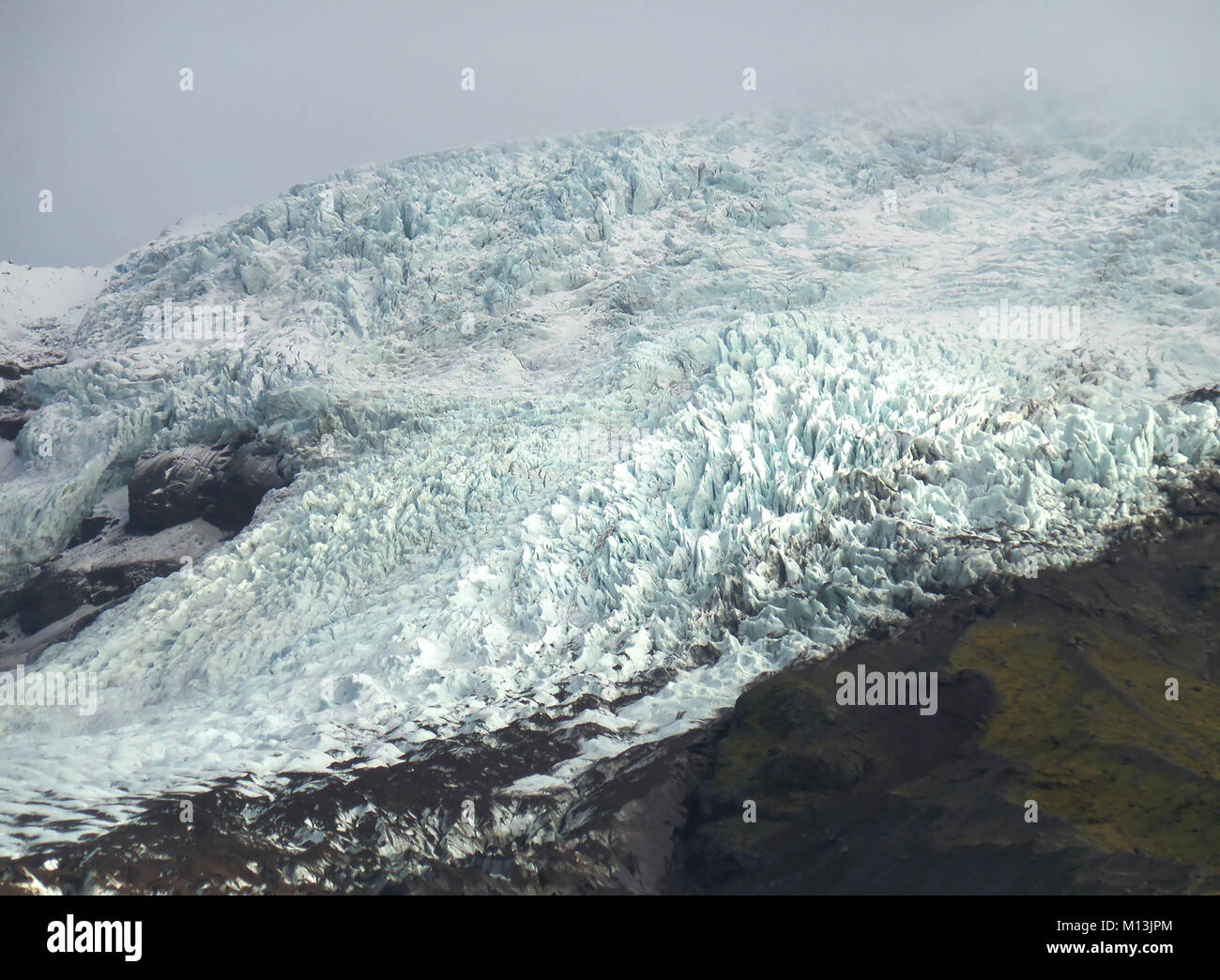 Falljokull Langue du glacier dans le parc national du Vatnajökull du sud de l'Islande Banque D'Images