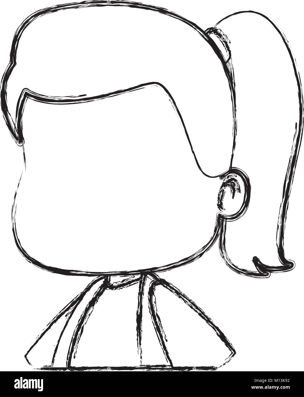 Cartoon fille sans visage Illustration de Vecteur