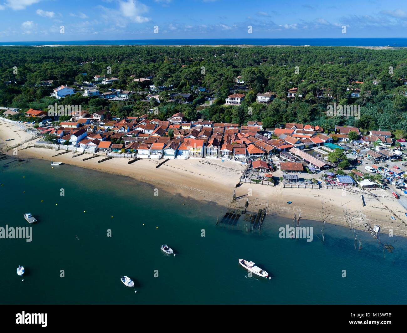 France, Gironde, bassin d'Arcachon, Lege Cap Ferret, l'Herbe village Banque D'Images