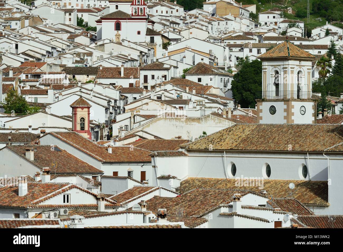 Espagne, Andalousie, province de Cadix, Grazalema, Parc Naturel Sierra de Grazalema, village blanc (Pueblos Blancos) Banque D'Images