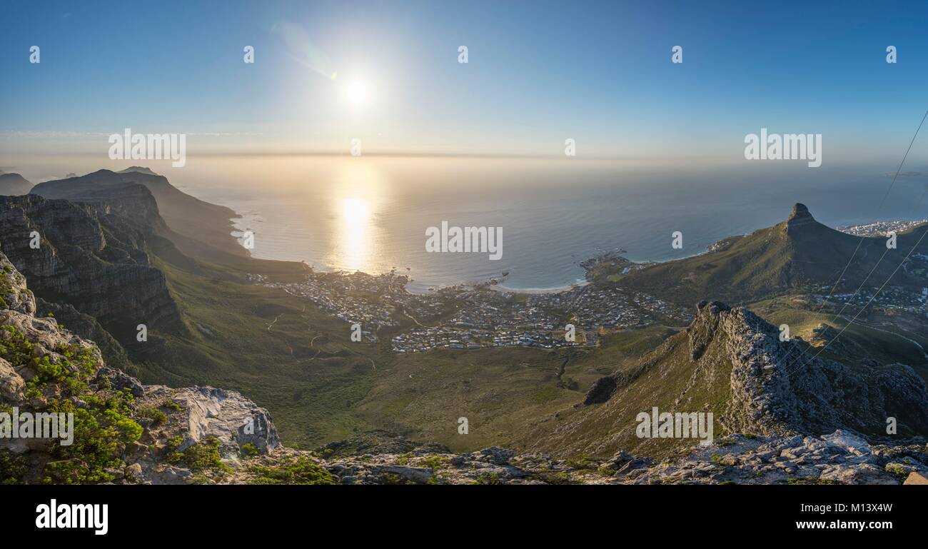 L'Afrique du Sud, Western Cape, Cape Town, vue depuis la montagne de la table Banque D'Images