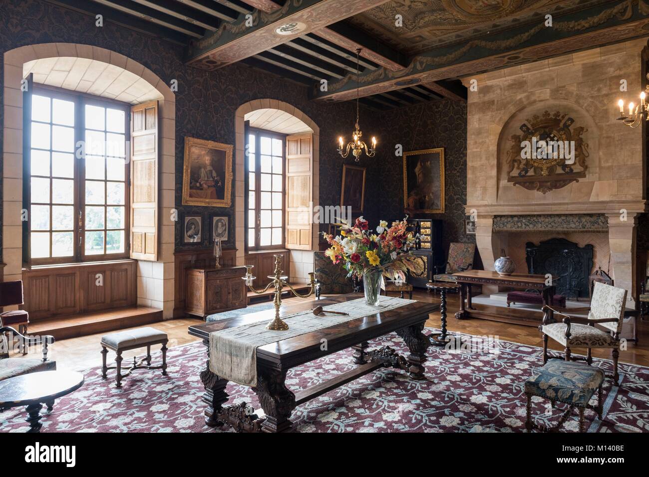 La France, l'Indre, Azay le Feron, Parc naturel régional de la Brenne, Château Azay le Feron Banque D'Images