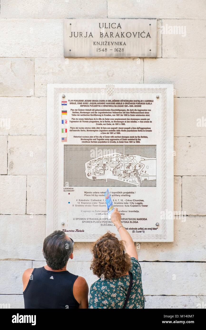 Croatie, Dalmatie Centrale, de la côte dalmate, Zadar, vieille ville historique Banque D'Images