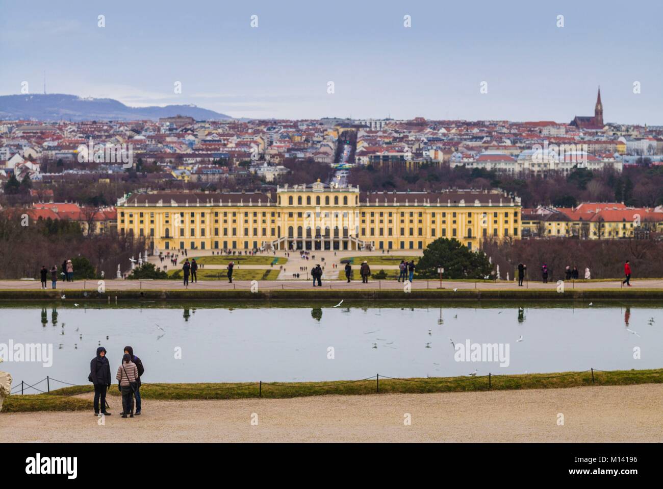 L'Autriche, Vienne, Schönbrunn, protections extérieures, l'hiver Banque D'Images