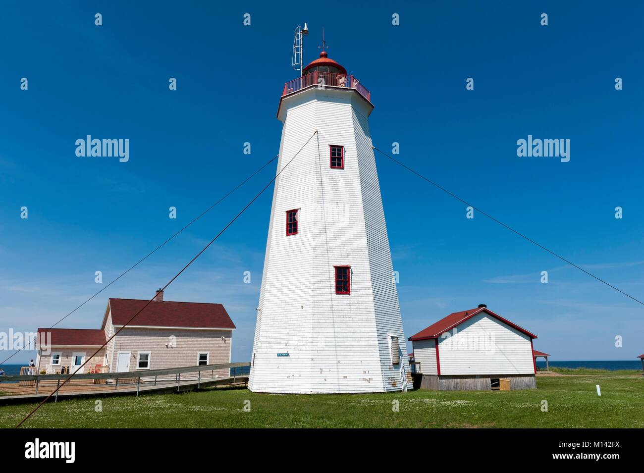 Canada, Nouveau-Brunswick, Shippagan, l'Île Miscou, phare de Miscou, Lieu historique national du Canada Banque D'Images
