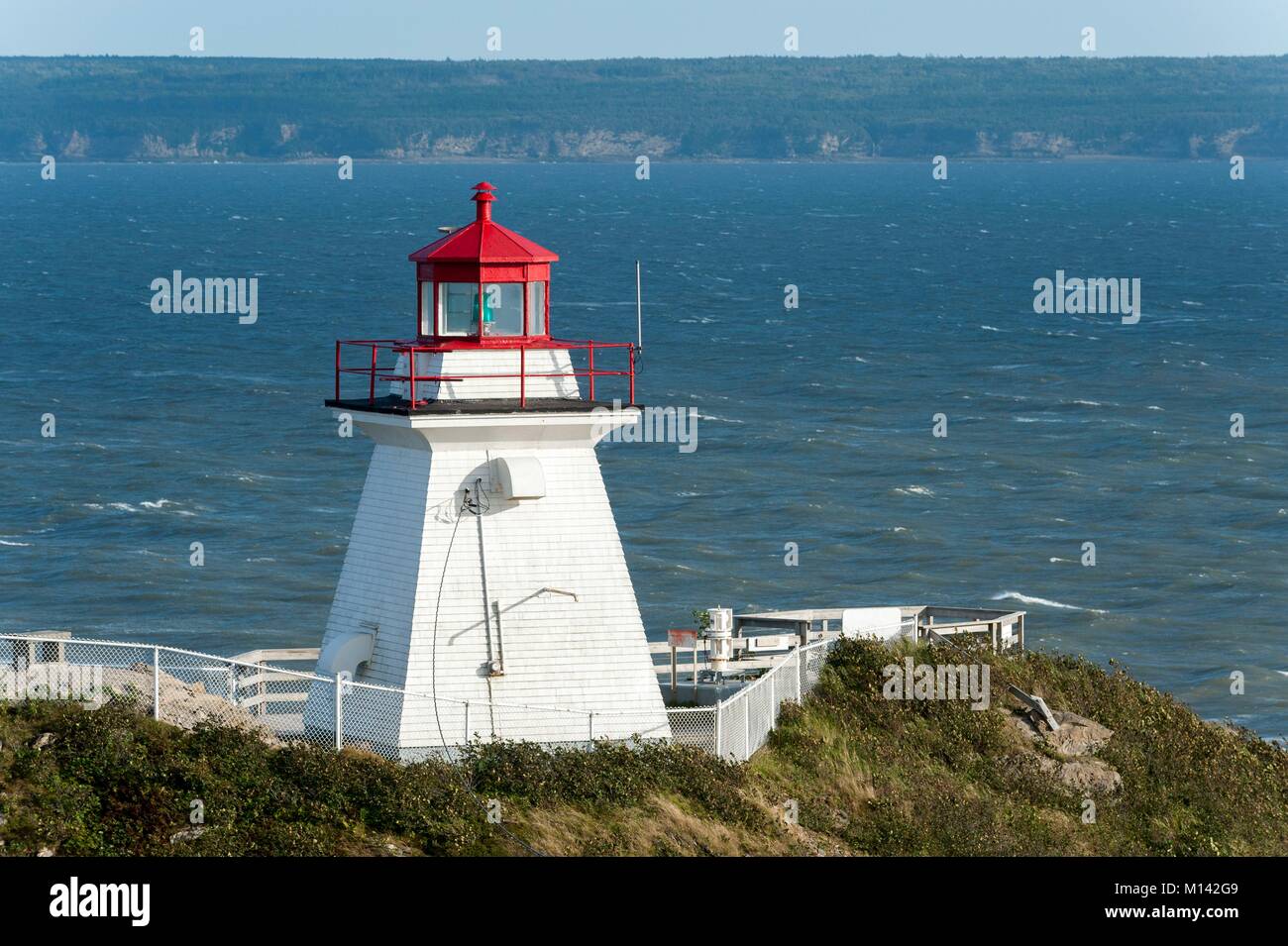 Canada, Nouveau-Brunswick, phare du cap Enragé Banque D'Images
