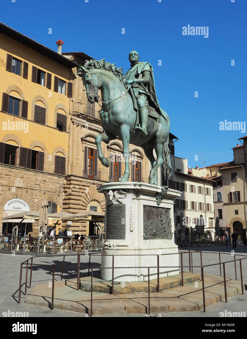 Italie,Toscane,Florence,Piazza della Signoria,statue de Grand-duc Cosimo I. Banque D'Images