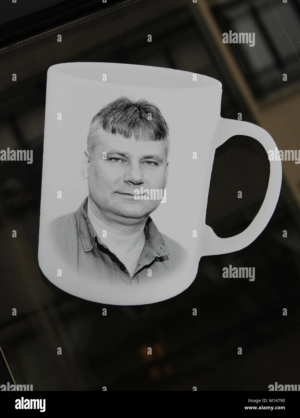 Jiri Kajinek, mug avec portrait imprimer Banque D'Images