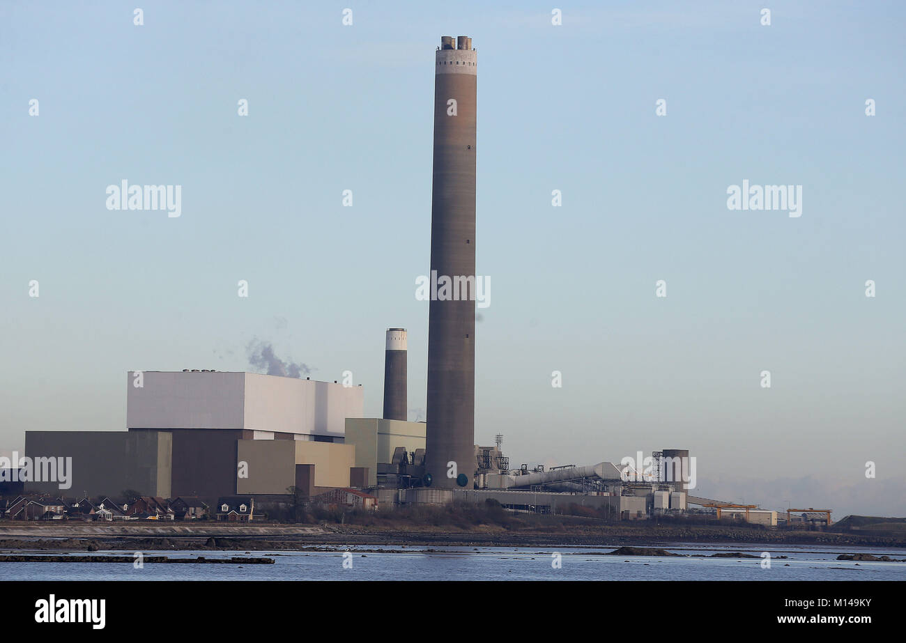 Kilroot Power Station à Carrickfergus, qui fait face à la clôture en quelques mois après avoir échoué à décrocher un contrat pour la fourniture d'une nouvelle approche intégrée du marché unique de l'électricité (ISEM). Banque D'Images