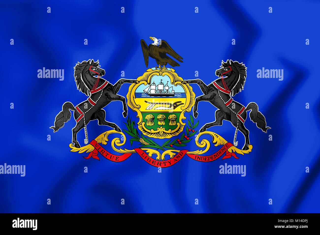 Pavillon 3D de Pennsylvanie, USA. 3D Illustration. Banque D'Images