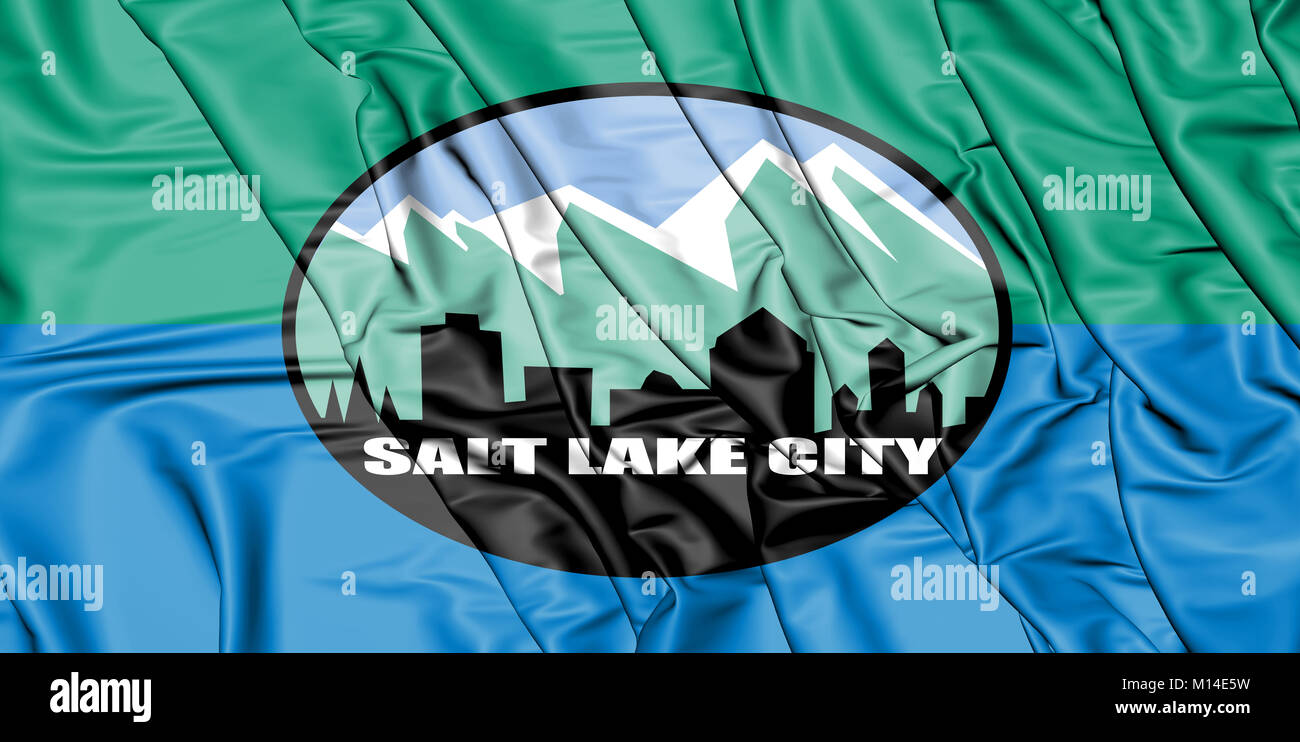 Pavillon 3D de Salt Lake City (Utah), USA. 3D Illustration. Banque D'Images