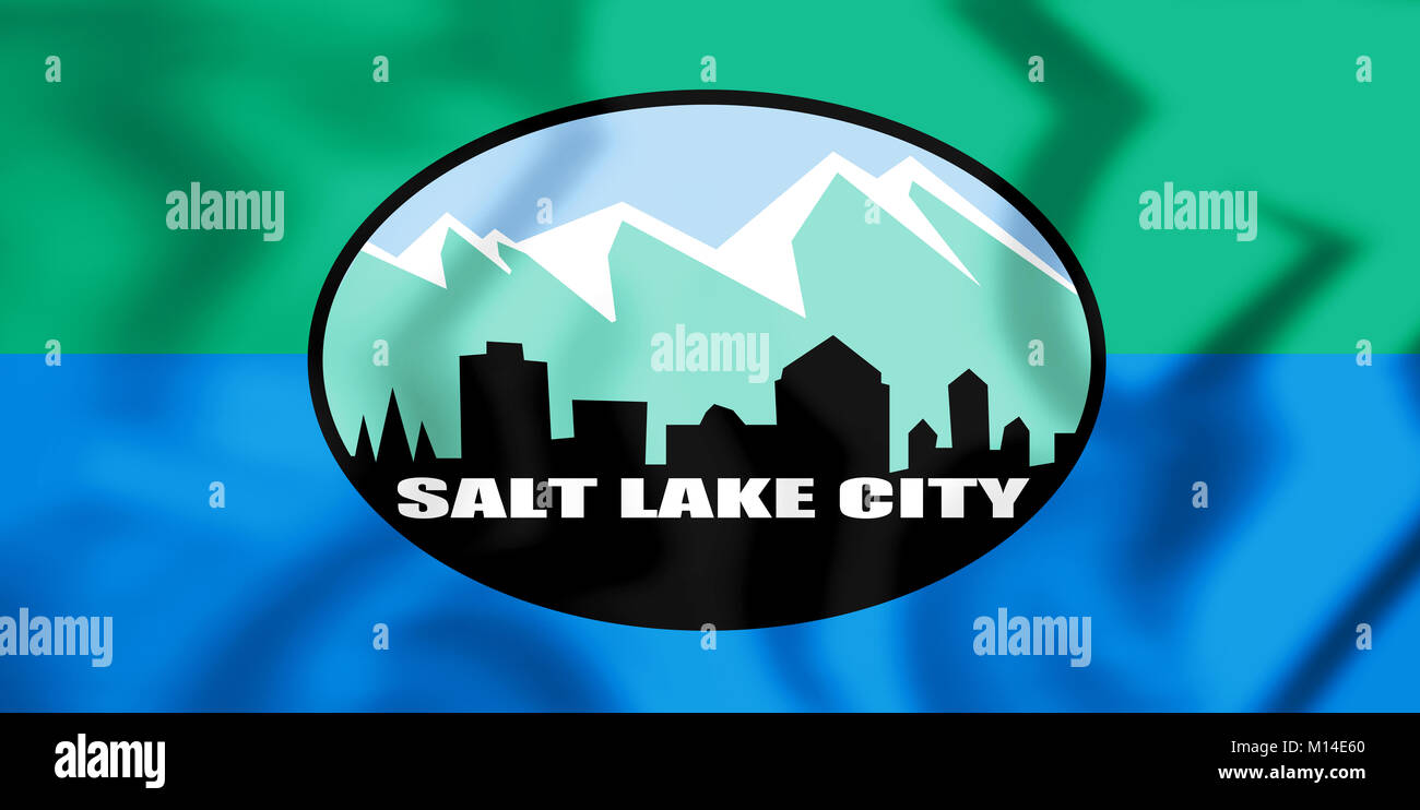 Pavillon 3D de Salt Lake City (Utah), USA. 3D Illustration. Banque D'Images