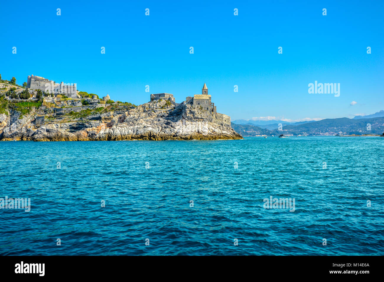 Château des Doria à Portovenere Italie sur la mer Ligure à l'entrée du Golfe des Poètes à La Spezia Bay, Italie Banque D'Images