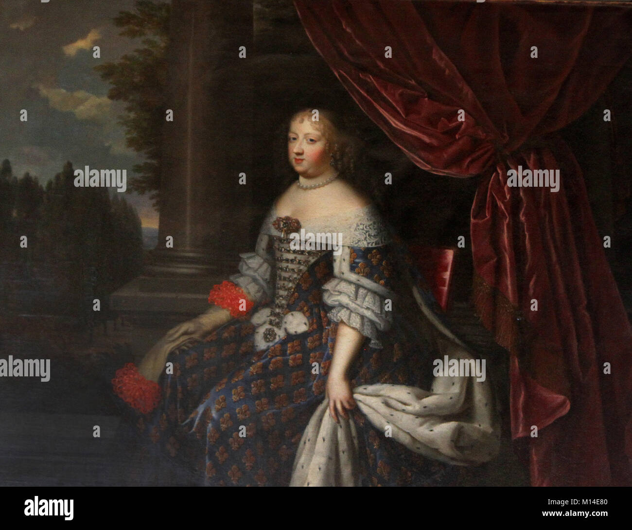 Portrait de la Reine Marie-Thérèse d'Autriche, par Jean Nocret, (1638-1683), l'Oeil de Boeuf Prix, Versailles, Ile-De-France. Banque D'Images