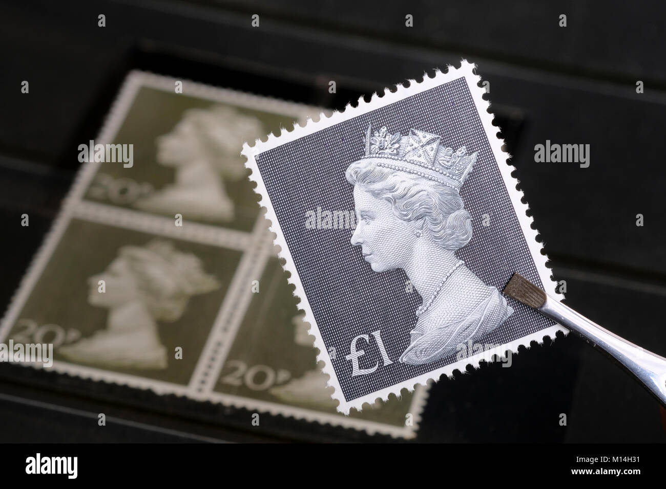 Ancien livres stamp datant des années 1970. Banque D'Images