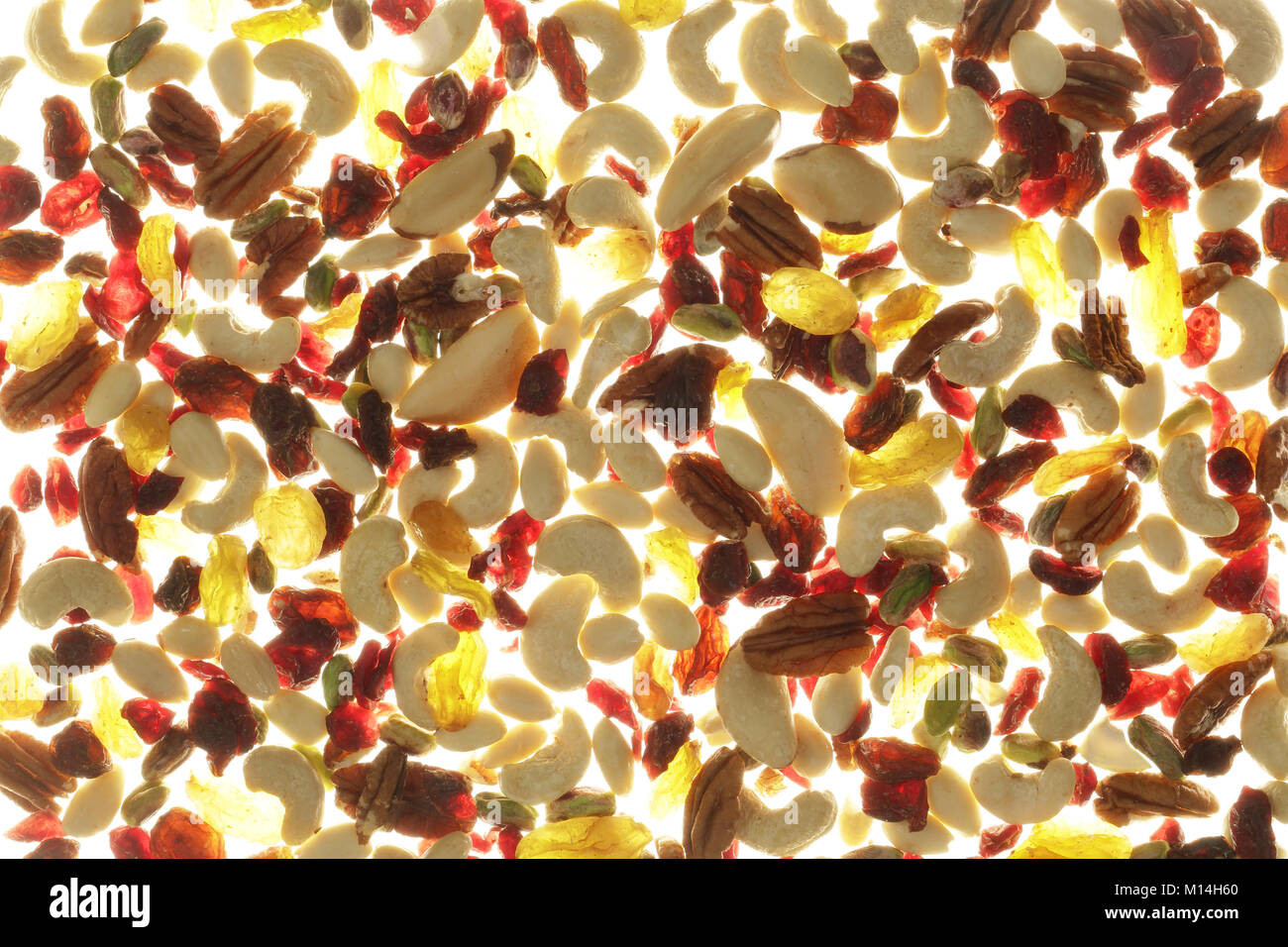 Retour en haut et allumé image d'une grande variété de fruits et noix Banque D'Images