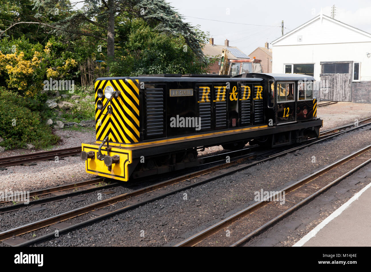 Locomotive No12 JB Snell, à New Romney. Une partie de l'Romney Hythe et Dymchurch Railway, Kent, Banque D'Images