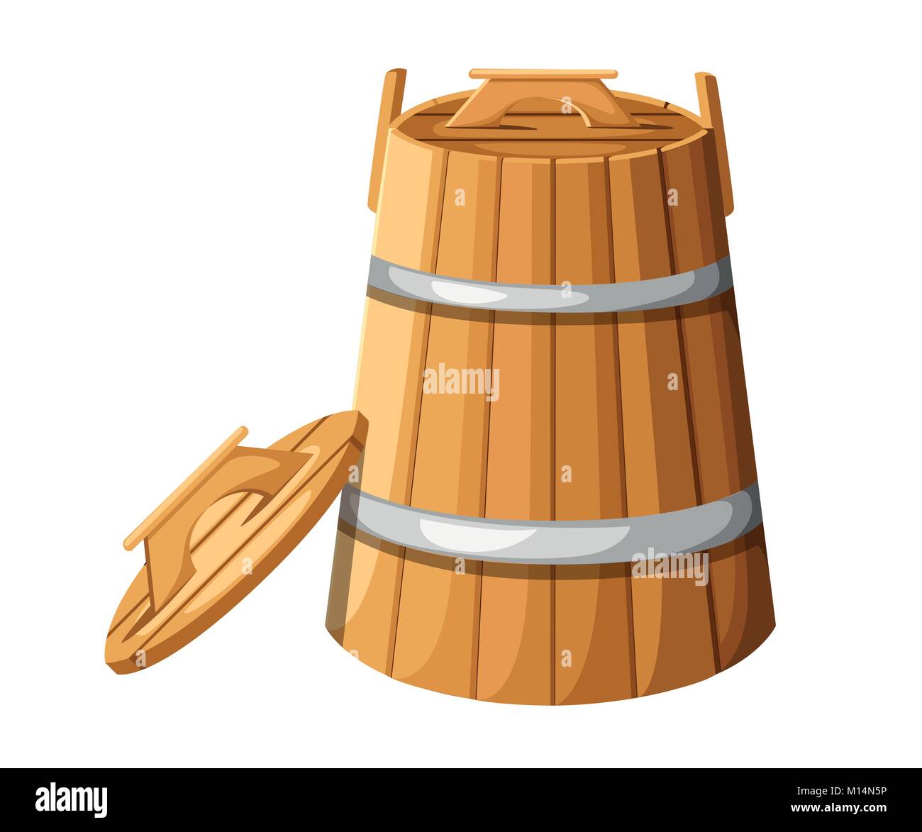 Grand tonneau en bois Banque d