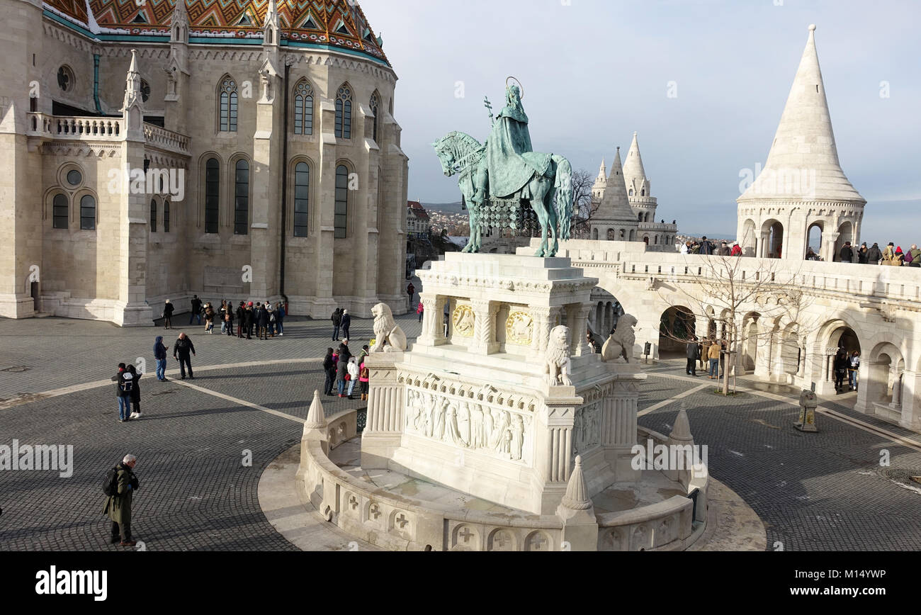 Bastion des pêcheurs sur la colline du Château Budapest Hongrie l'Europe de l'UE Banque D'Images