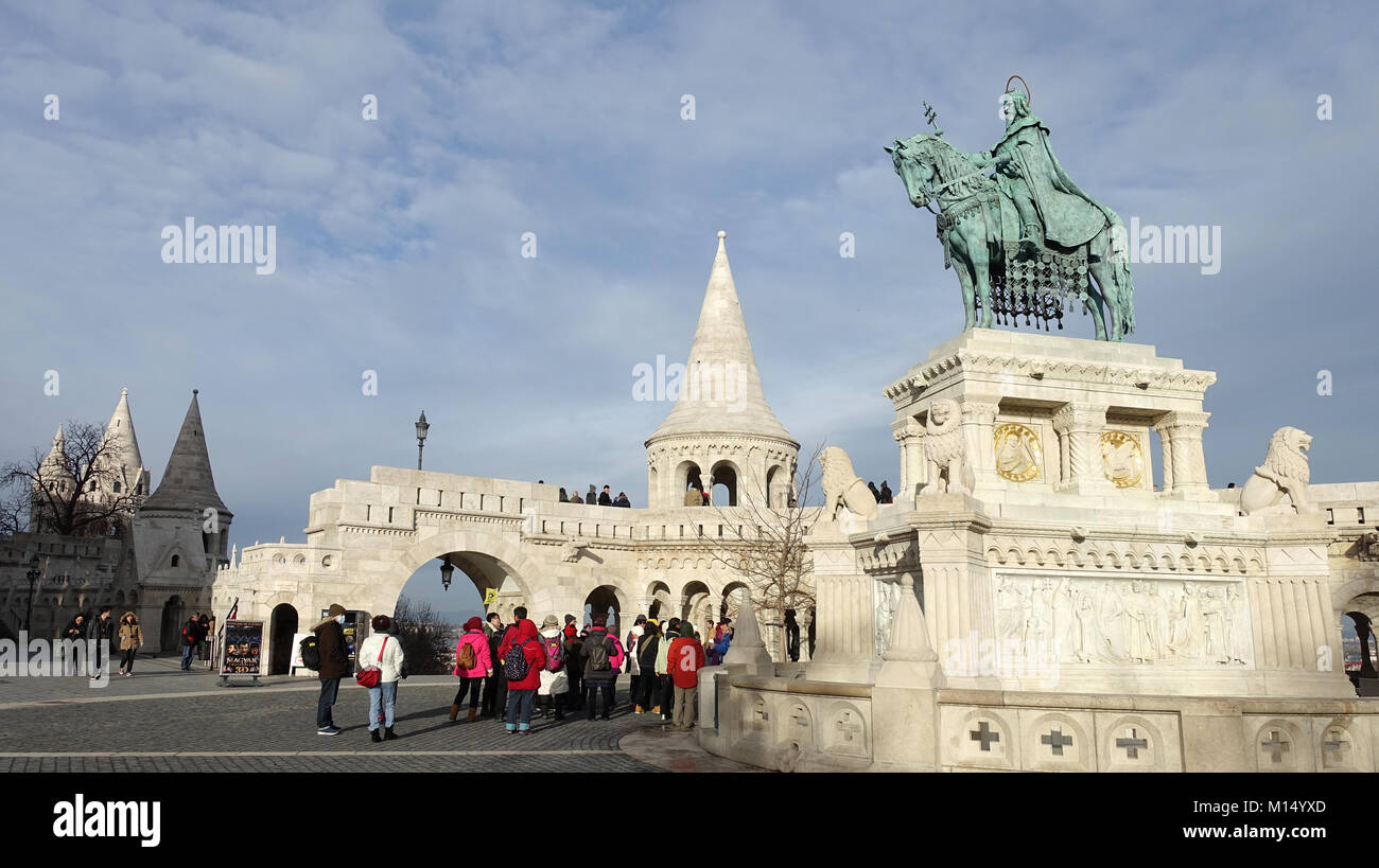 Bastion des pêcheurs sur la colline du Château Budapest Hongrie l'Europe de l'UE Banque D'Images