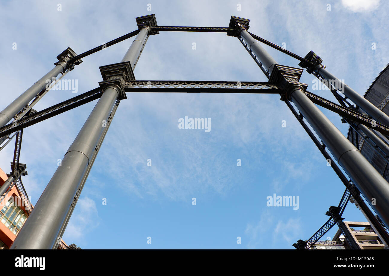 Structure du gazomètre en fonte à Kings Cross Banque D'Images