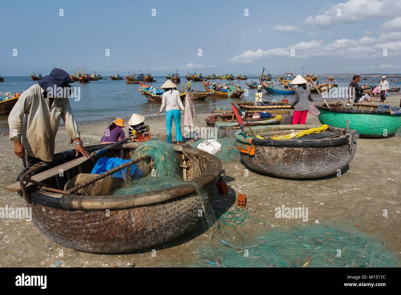 Vietnam, Mui Ne, la pêche dans l'océan Pacifique Banque D'Images