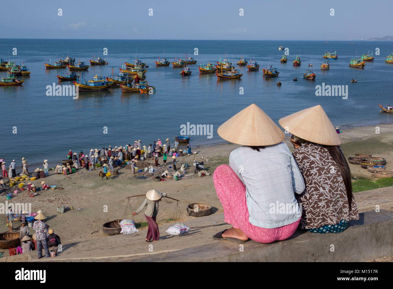 Vietnam, Mui Ne, la pêche dans l'océan Pacifique Banque D'Images