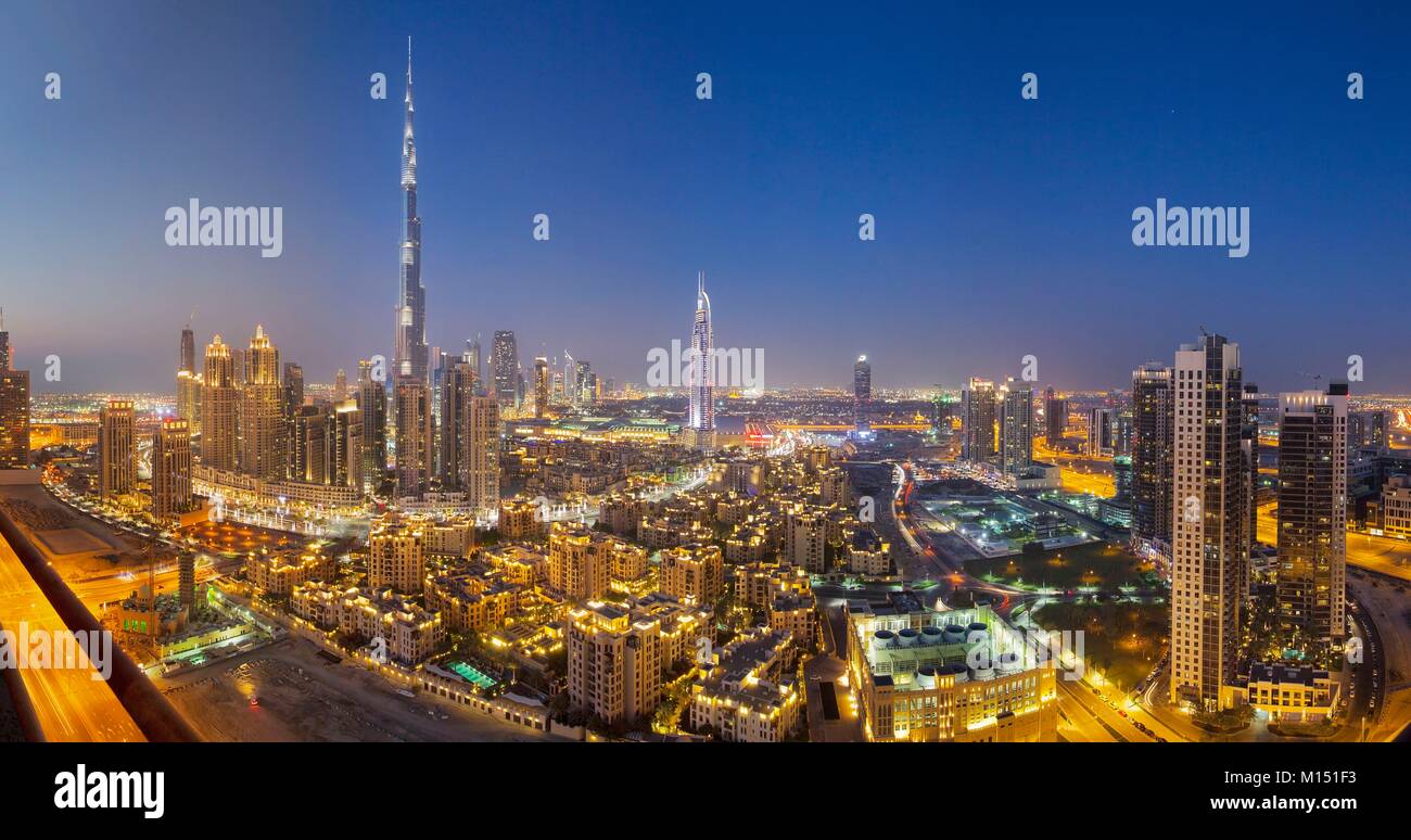 Emirats Arabes Unis, Dubaï, Burj Khalifa, le centre-ville, vieille ville, DIFC Banque D'Images