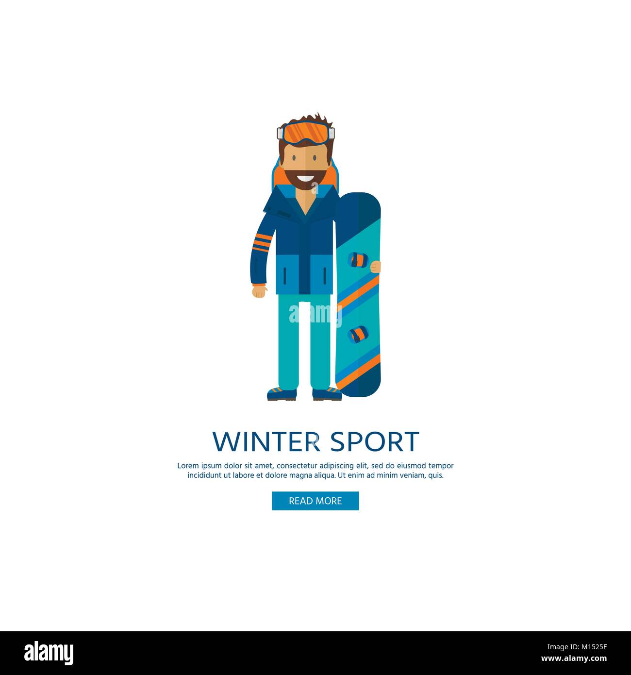 Collection d'icônes de sports d'hiver. Le ski et le snowboard d'équipement isolé sur fond blanc en télévision style design. Éléments pour ski pictur Illustration de Vecteur