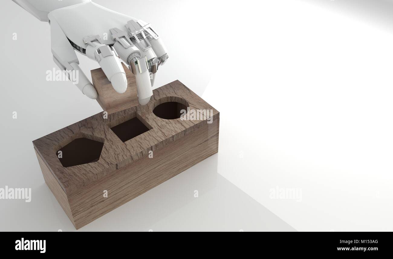 Jouer avec robot jouet tri forme Banque D'Images