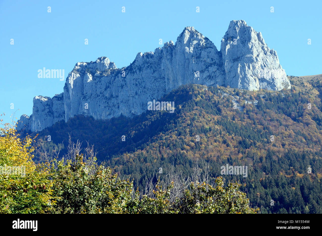 Forclaz Forclaz ou montagnes près d'Annecy, France dent Banque D'Images