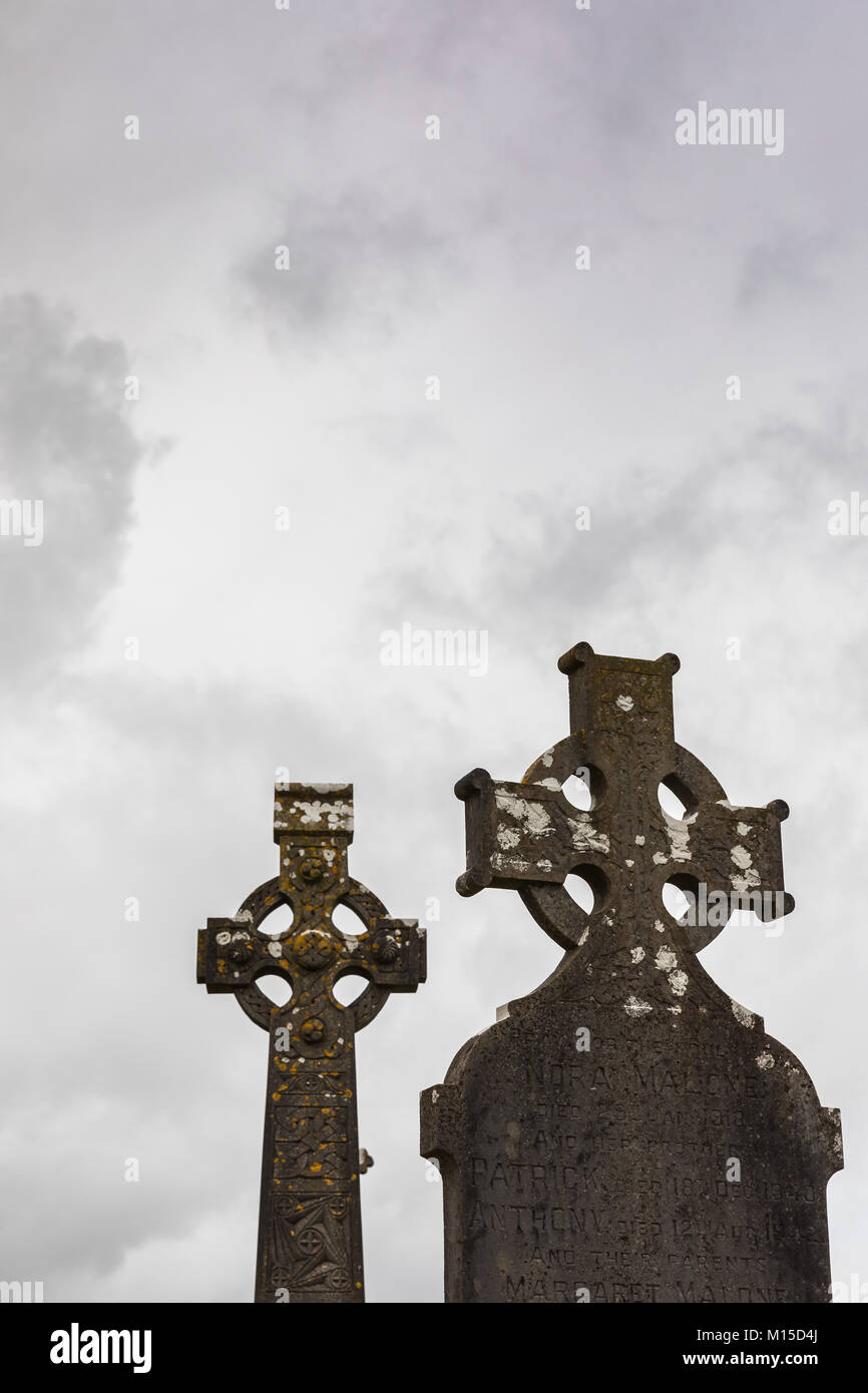 Cimetière Aughagower dans le comté de Mayo, Irlande Banque D'Images