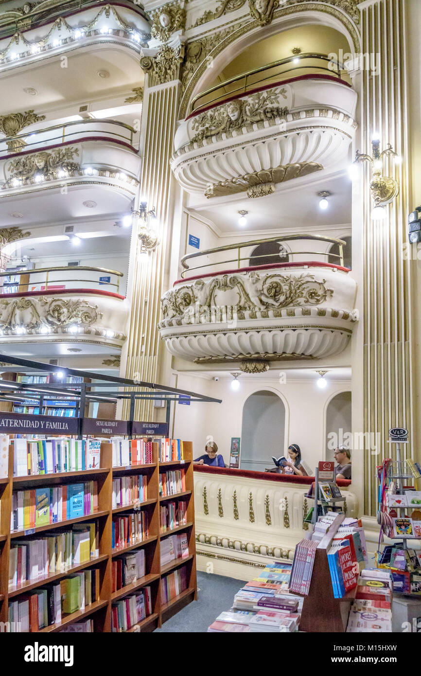 Buenos Aires Argentina,Barrio Norte,El Ateneo Grand Splendid librairie livres,repurpose,ancien théâtre,shopping shoppers shopping boutiques mar Banque D'Images