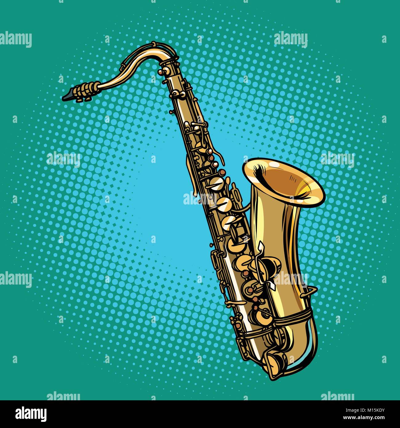 Instrument de musique saxophone Illustration de Vecteur