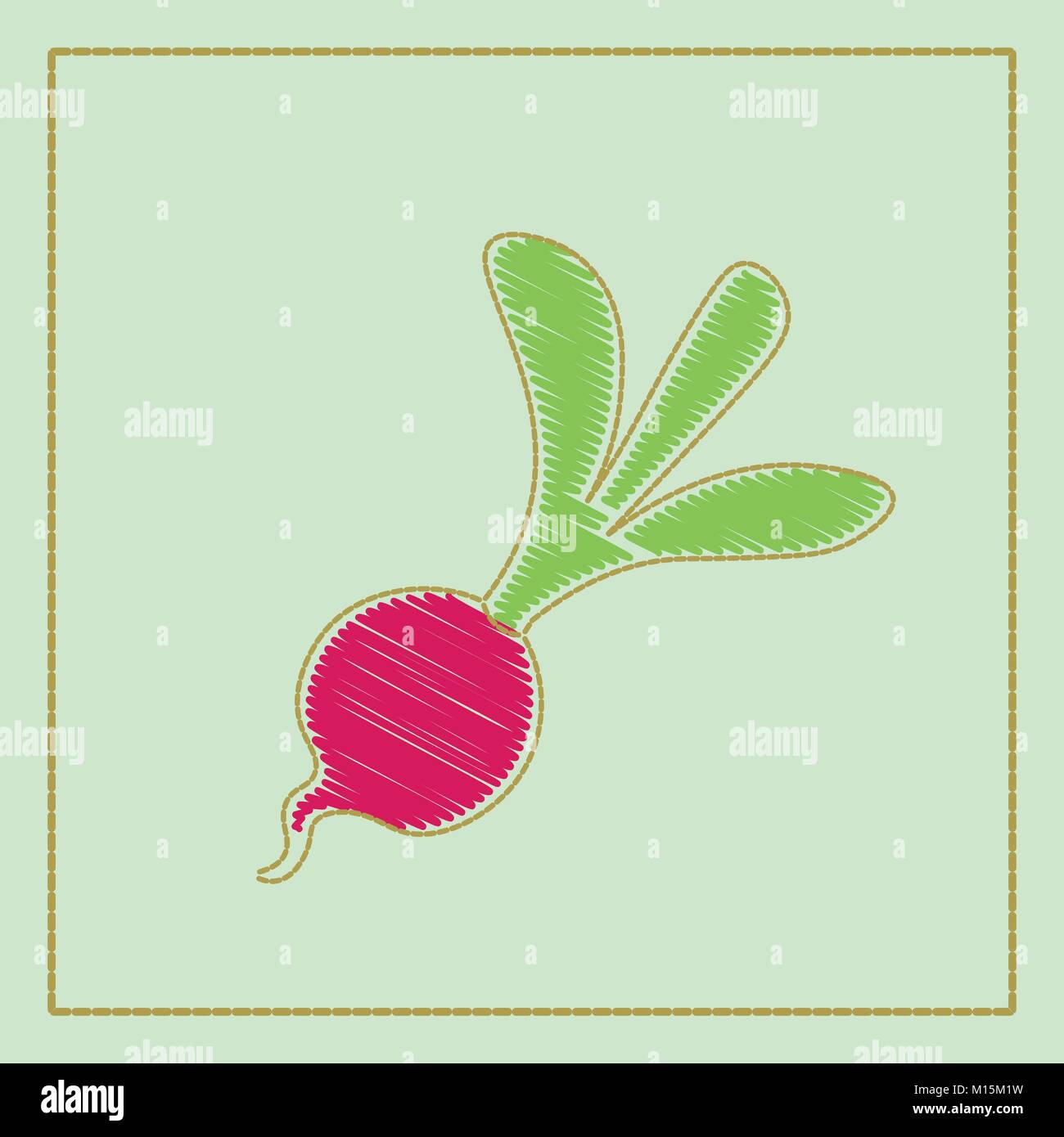 Radis . Objet isolé, le logo. Légumes de la ferme. L'alimentation biologique. Vector illustration. Illustration de Vecteur