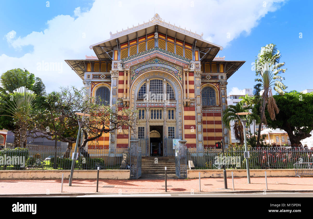 La bibliothèque Schoelcher., Fort de France, ville de l'île Martinique, French West Indies. Banque D'Images
