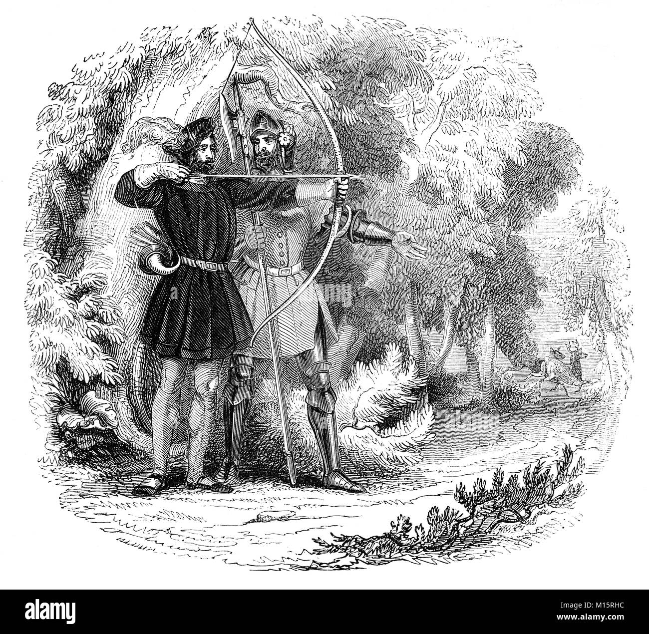 Robin des Bois debout avec arc et flèches. Défenseur des faibles. Légendes  médiévales. Héros de légendes médiévales. Fond demi-teinte . Vecteur par  ©komarova1946@gmail.com 181553688
