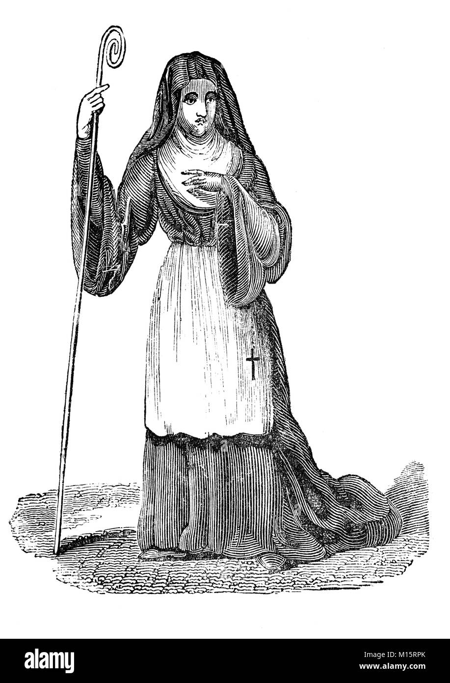 Les ordres religieux du 14ème siècle en Angleterre, une abbesse du couvent. Banque D'Images